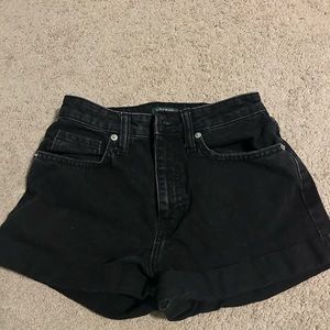 black jean shorts